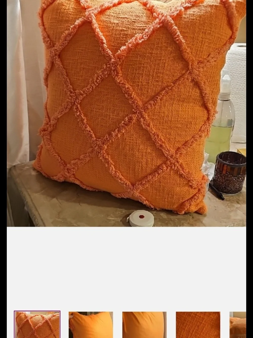 Brand New Set Of 2 18x18 Neon Orange Pillows